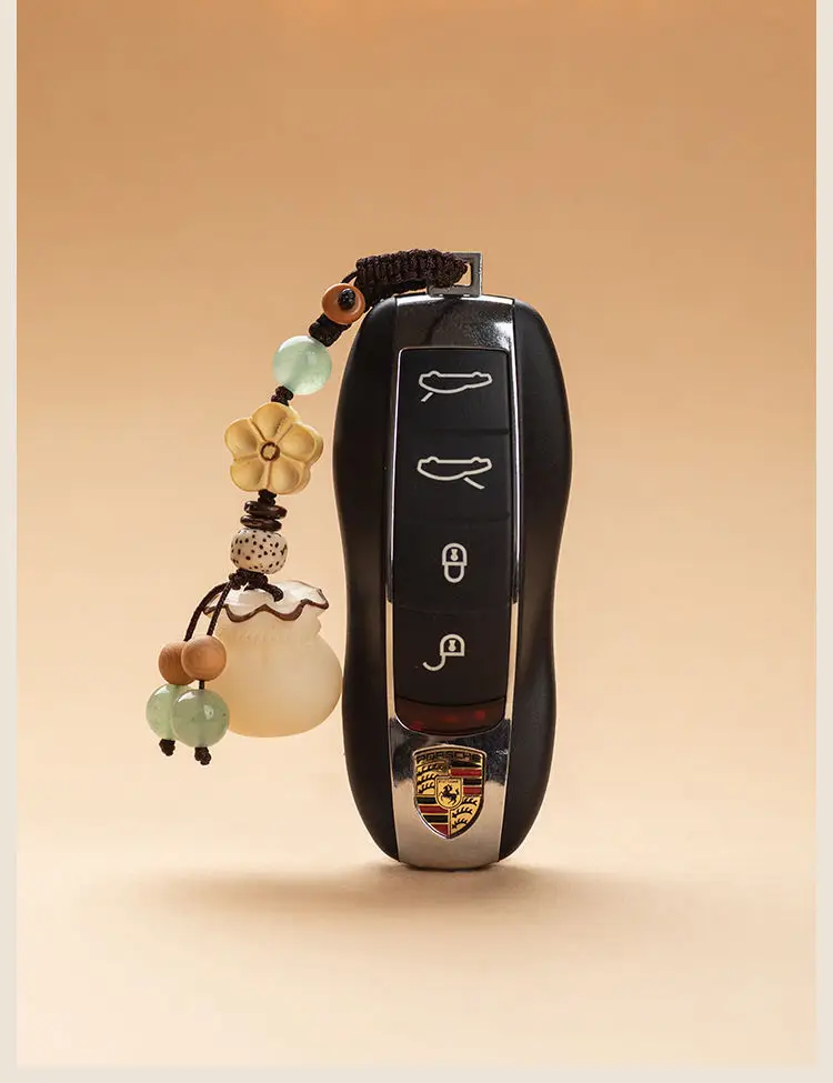 Creative handmade Bodhi money bag mobile phone chain pendant couple high-end car keychain Lucky Bag bag hanging jewelry — feature 14