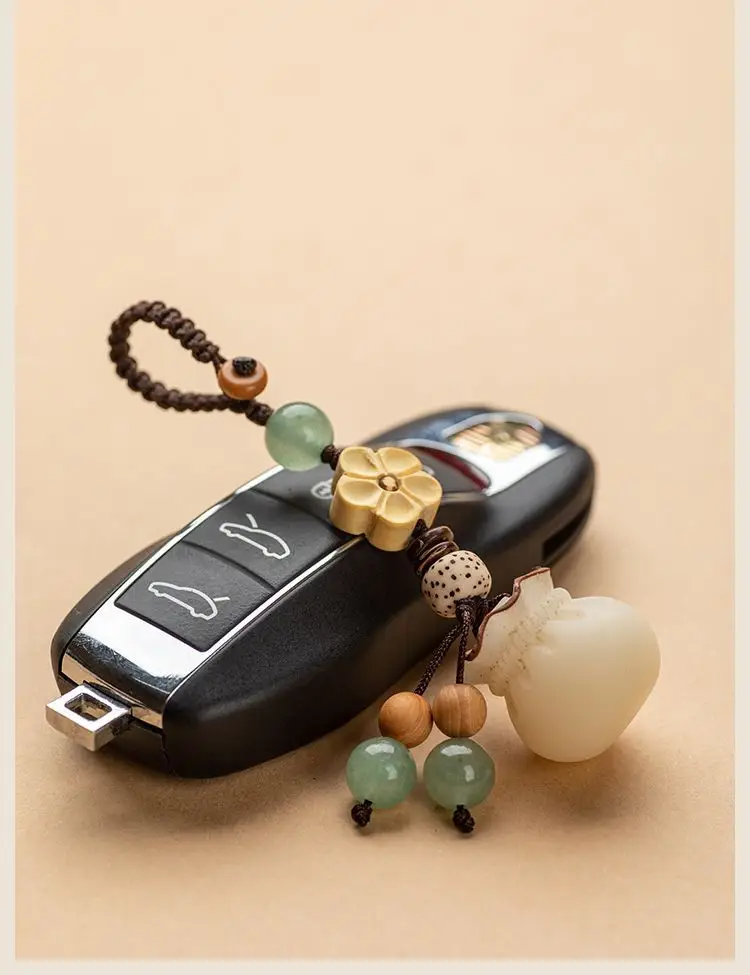 Creative handmade Bodhi money bag mobile phone chain pendant couple high-end car keychain Lucky Bag bag hanging jewelry — feature 16