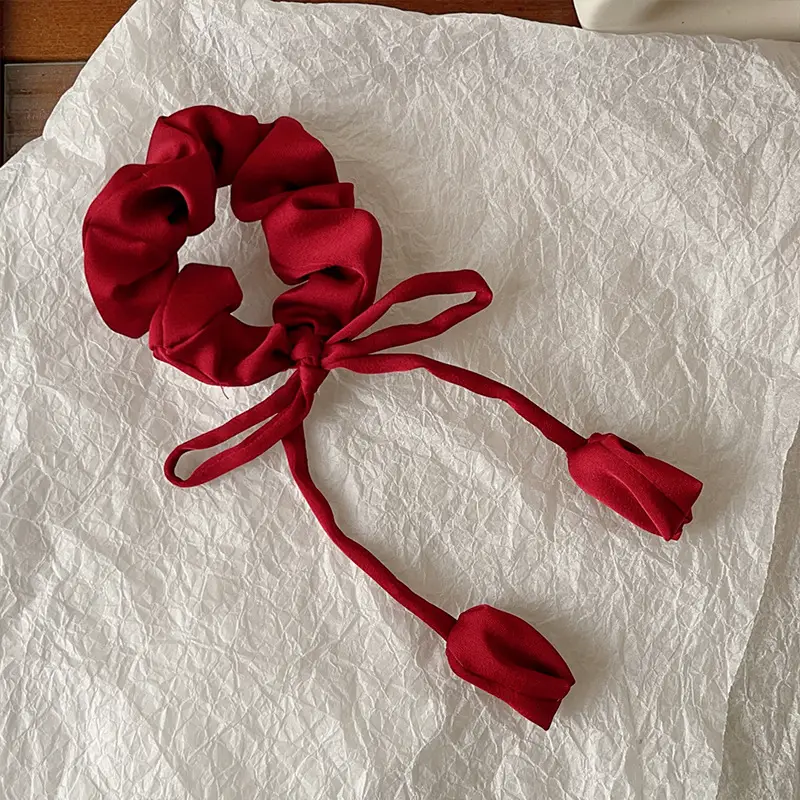 Red Bow Satin Hair Tie for Women — feature 12