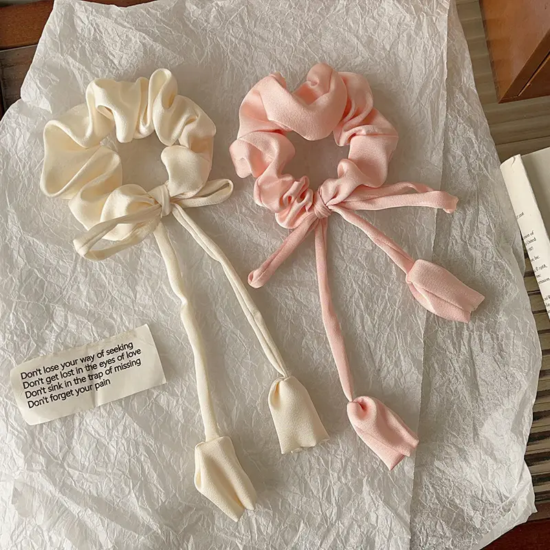Red Bow Satin Hair Tie for Women — feature 6