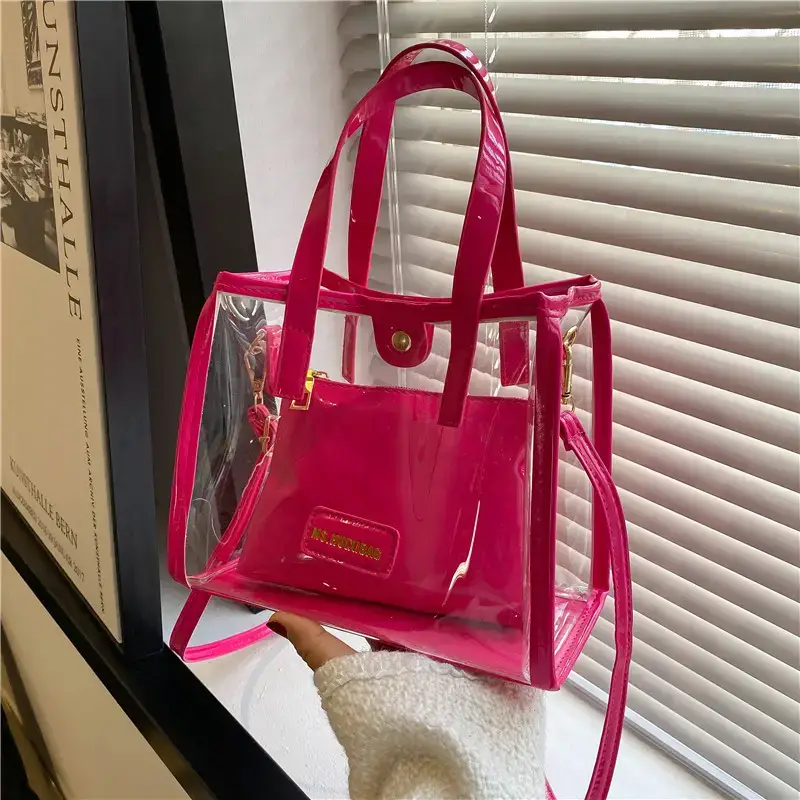 Transparent Jelly Shoulder Bag Pink 2023 - Image 8
