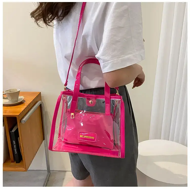 Transparent Jelly Shoulder Bag Pink 2023 — feature 13