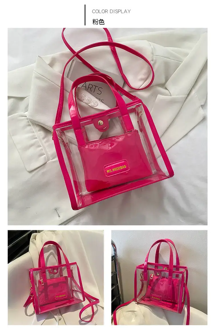 Transparent Jelly Shoulder Bag Pink 2023 — feature 22