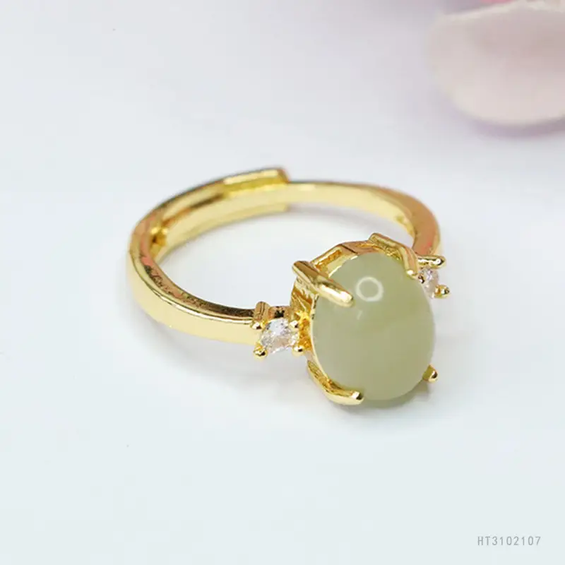 Guan Yu Jade Ring with Prong Setting - Image 3