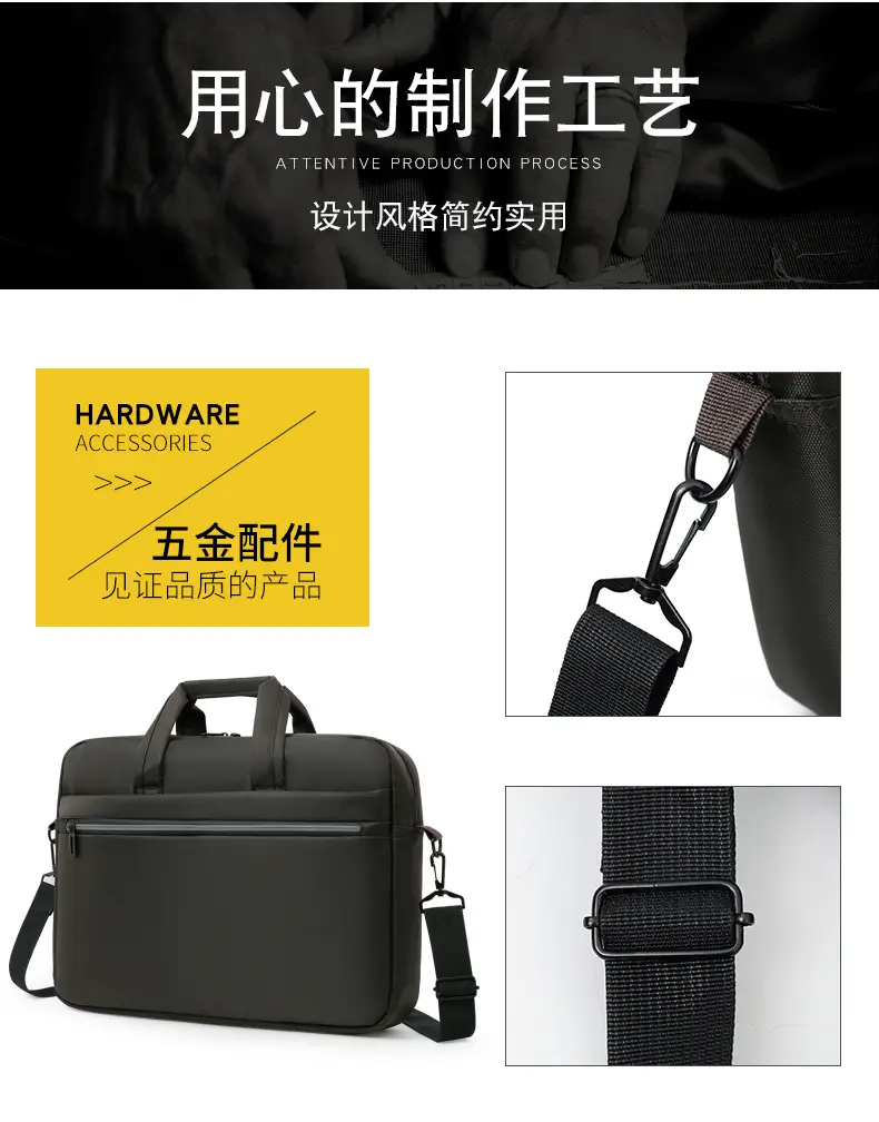 Black Factory Wholesale Business Laptop Bag Shoulder Commuter — feature 10