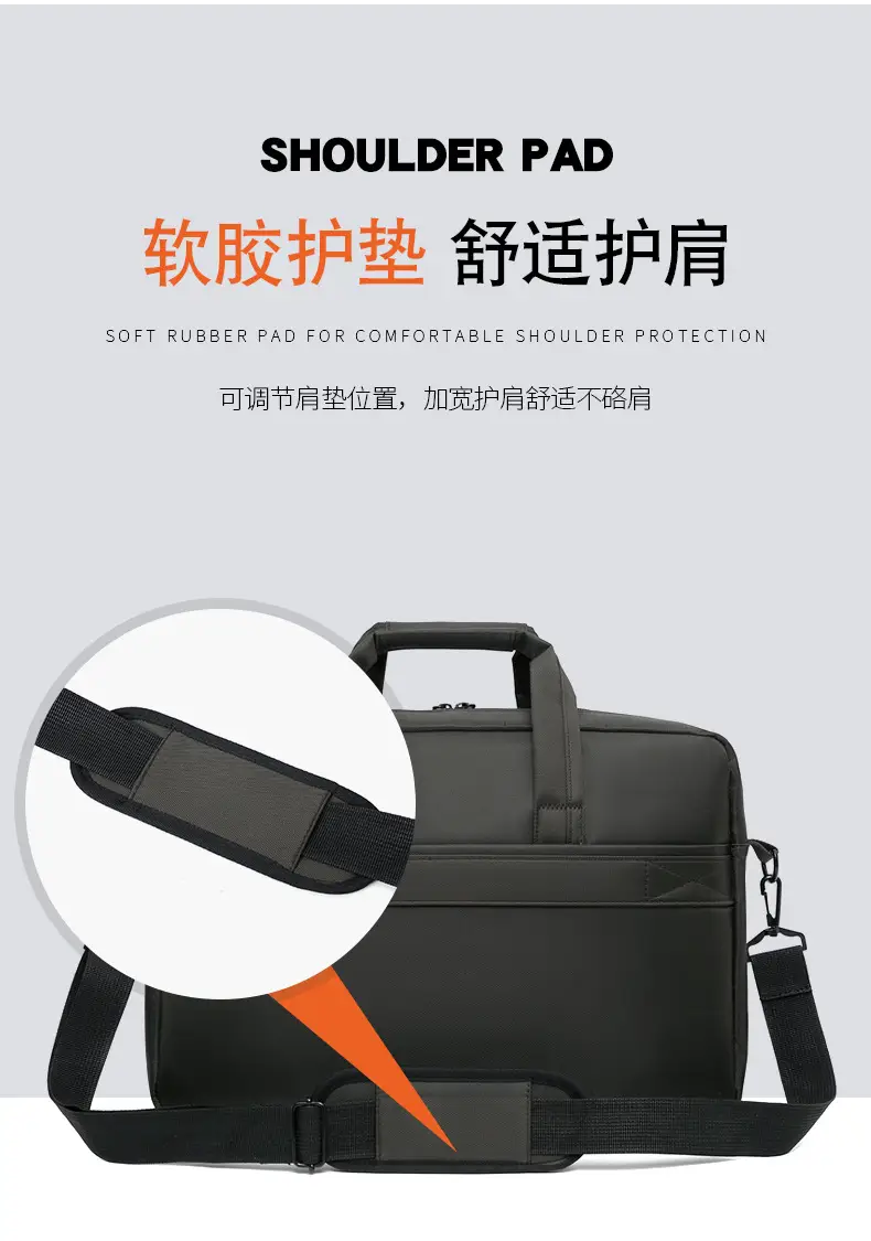 Black Factory Wholesale Business Laptop Bag Shoulder Commuter — feature 11