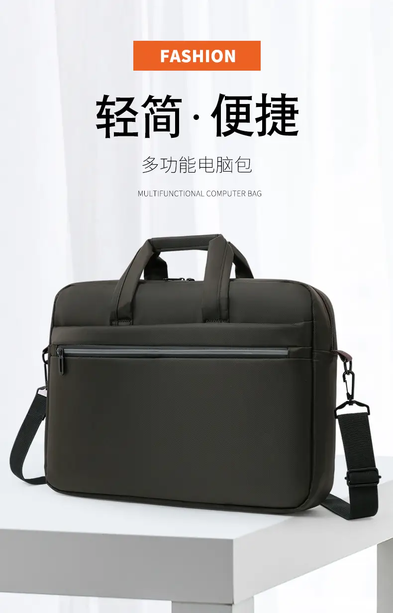 Black Factory Wholesale Business Laptop Bag Shoulder Commuter — feature 2