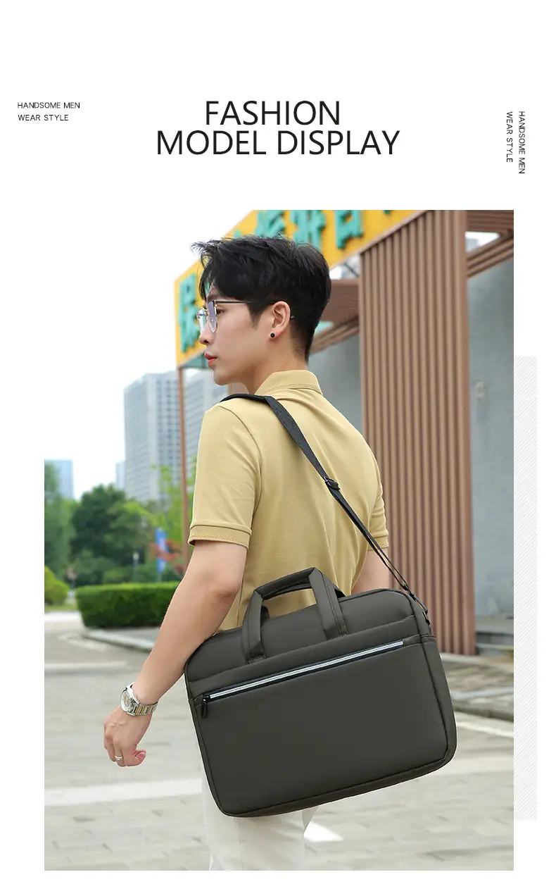 Black Factory Wholesale Business Laptop Bag Shoulder Commuter — feature 22