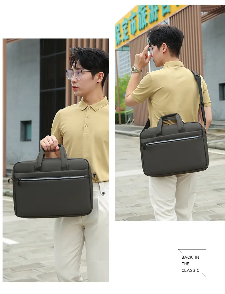 Black Factory Wholesale Business Laptop Bag Shoulder Commuter — feature 24