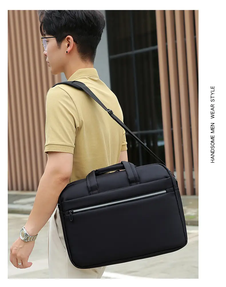 Black Factory Wholesale Business Laptop Bag Shoulder Commuter — feature 27