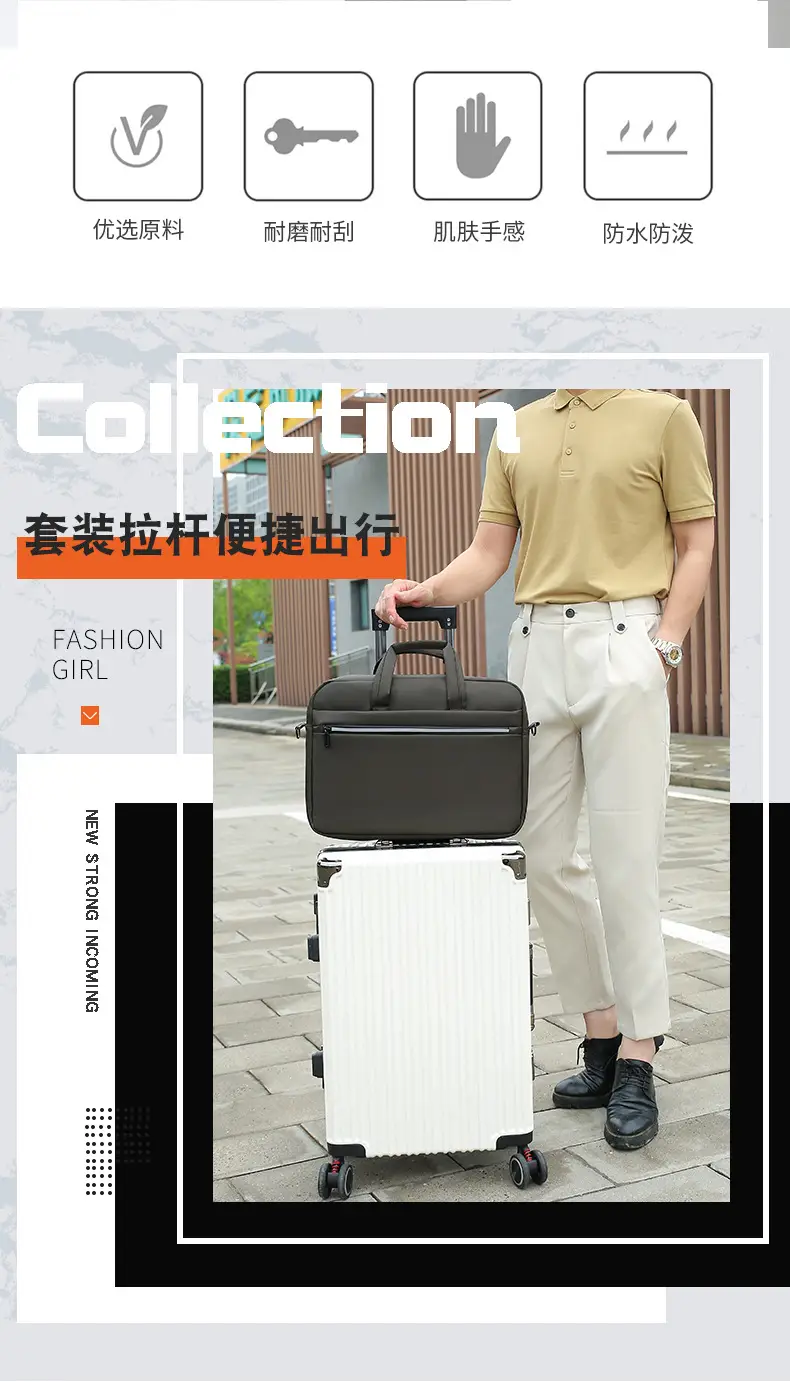 Black Factory Wholesale Business Laptop Bag Shoulder Commuter — feature 6