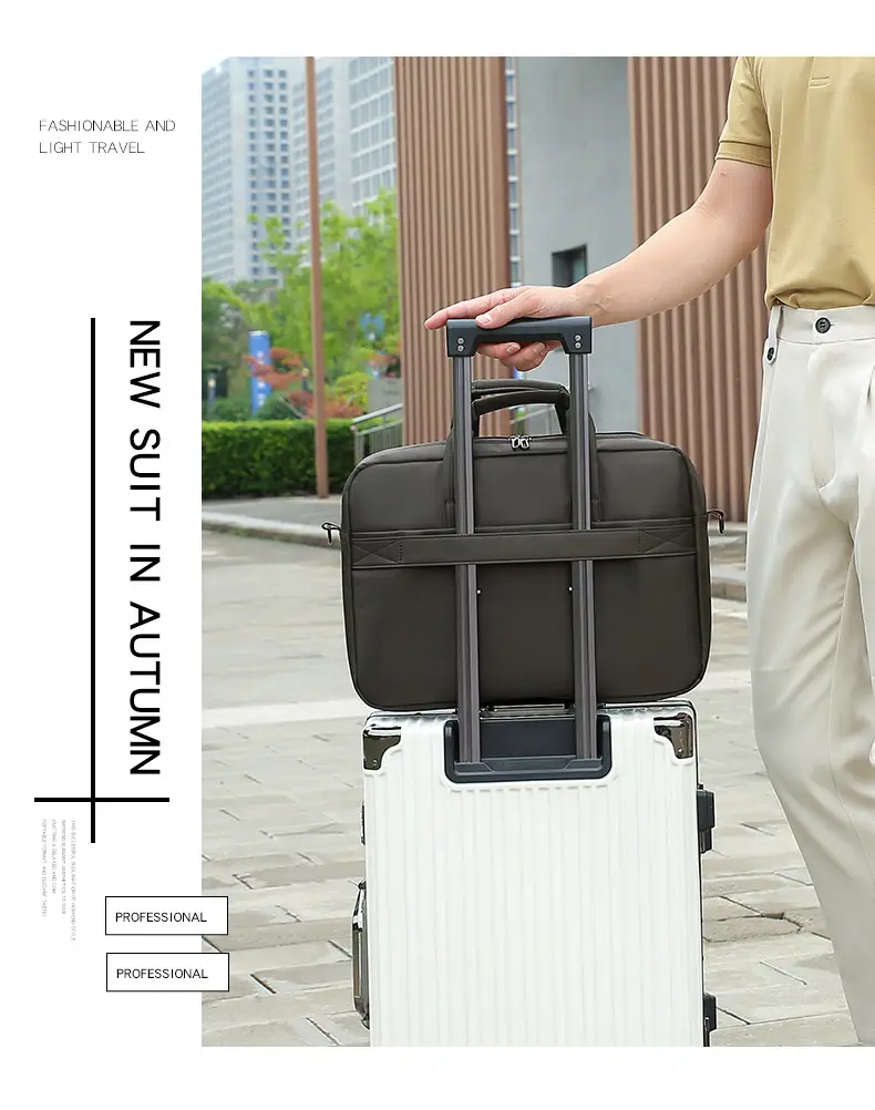 Black Factory Wholesale Business Laptop Bag Shoulder Commuter — feature 7
