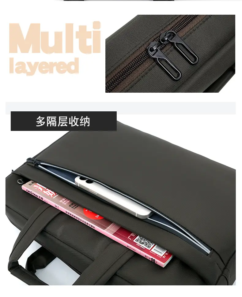Black Factory Wholesale Business Laptop Bag Shoulder Commuter — feature 9