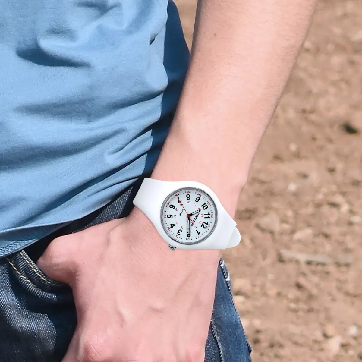White Waterproof Quartz Watch for Girls Boys