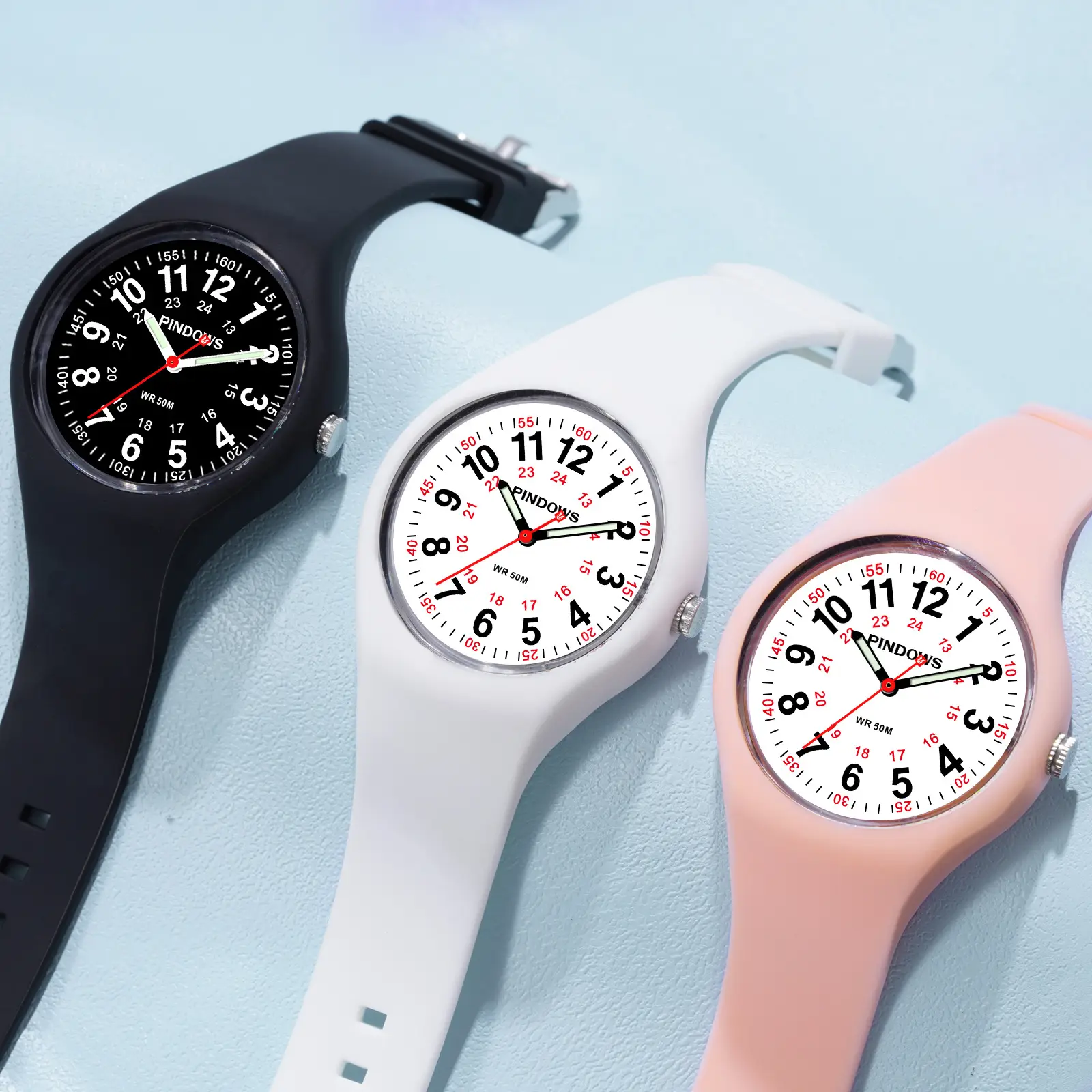 White Waterproof Quartz Watch for Girls Boys