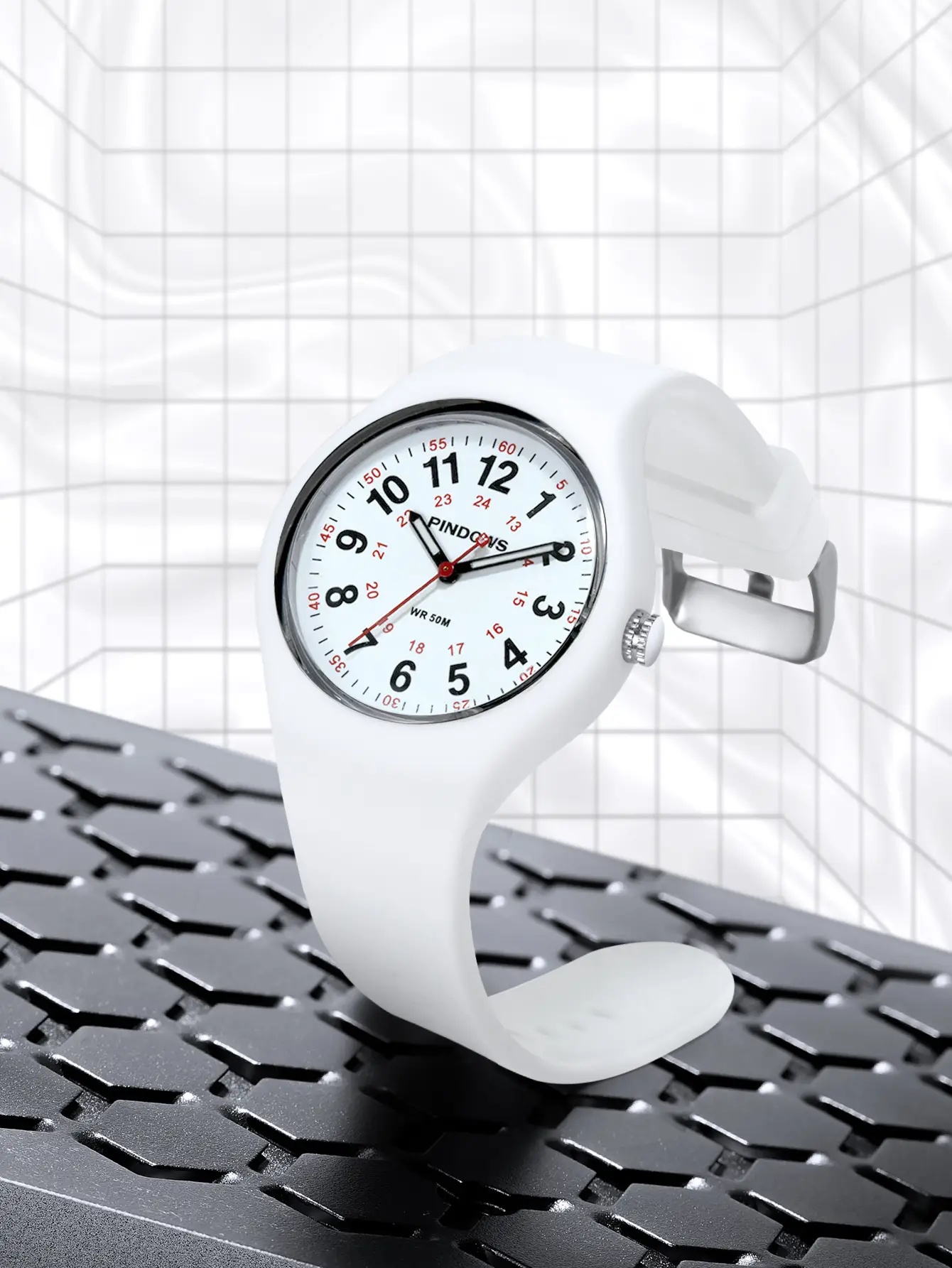 White Waterproof Quartz Watch for Girls Boys — feature 3