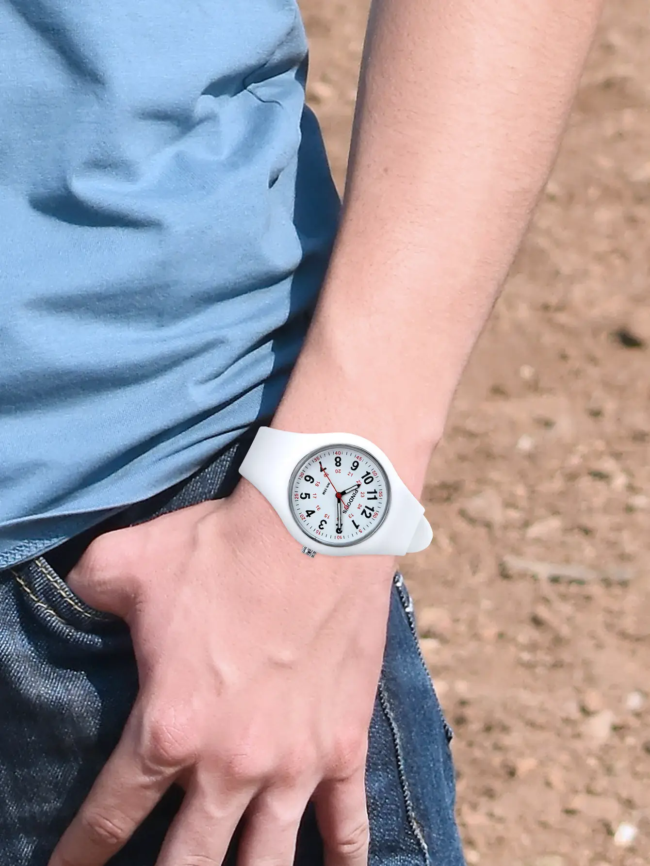 White Waterproof Quartz Watch for Girls Boys — feature 4
