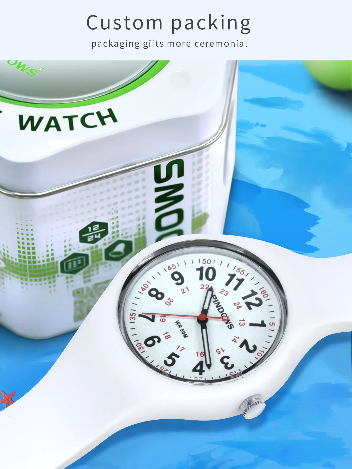 White Waterproof Quartz Watch for Girls Boys — feature 5