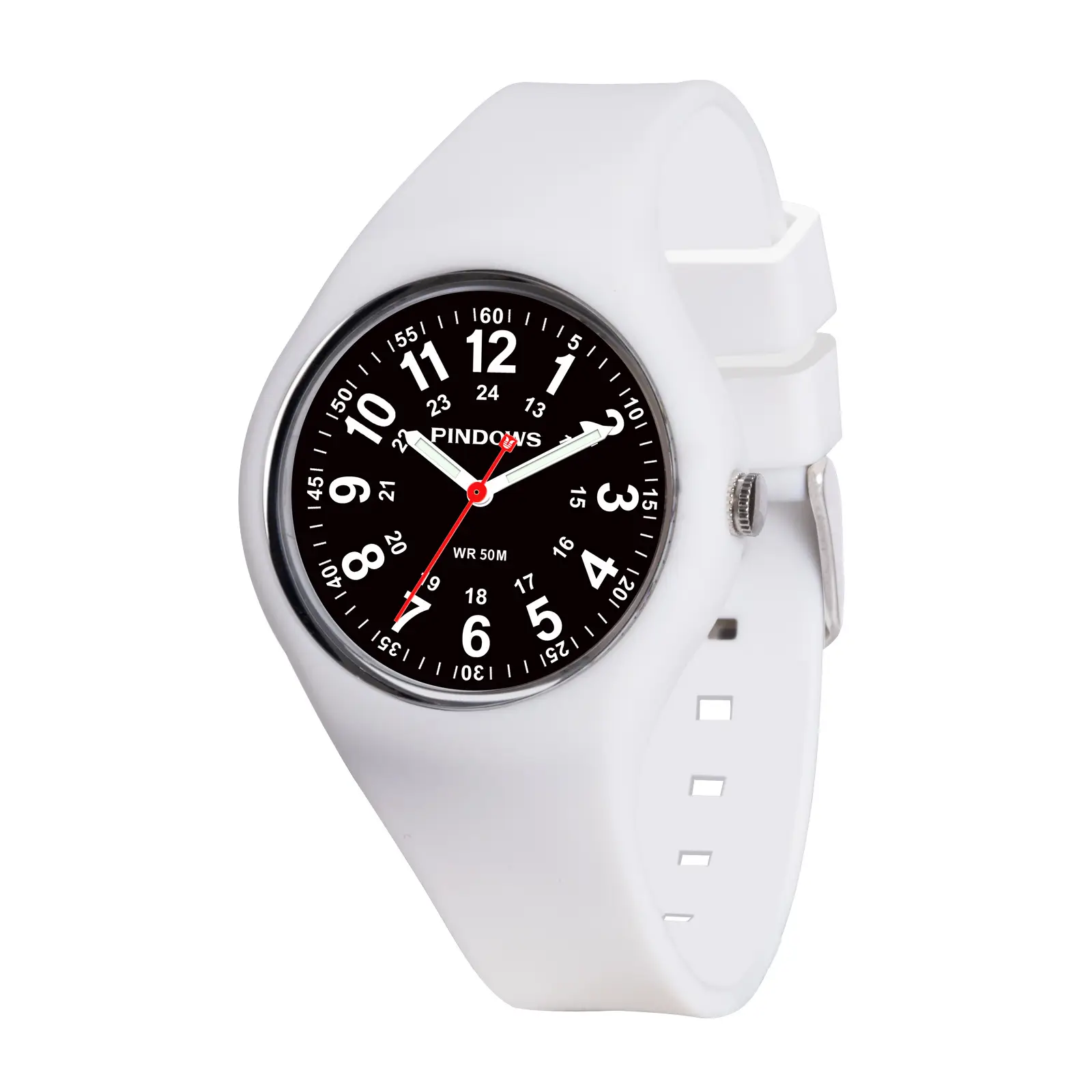 White Waterproof Quartz Watch for Girls Boys