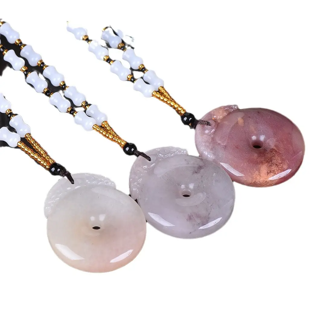 Gold Jade Peace Buckle Necklace Set of 3 - Image 5