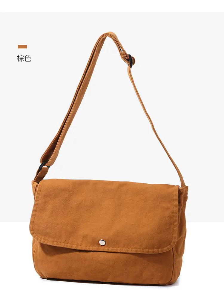 Pure Cotton Crossbody Bag Black Canvas 16oz — feature 12