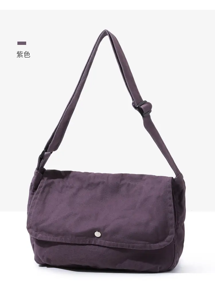 Pure Cotton Crossbody Bag Black Canvas 16oz — feature 15