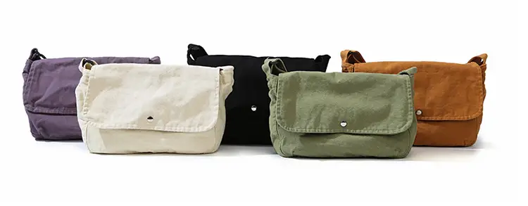 Pure Cotton Crossbody Bag Black Canvas 16oz — feature 2