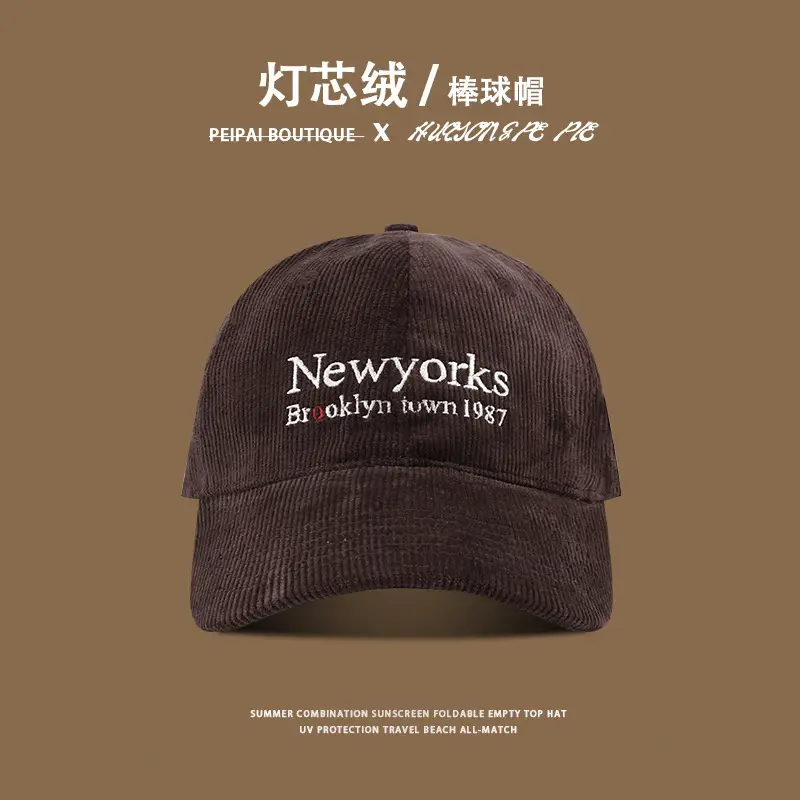 New Yorks Embroidered Beige Baseball Cap Winter Warm — feature 10