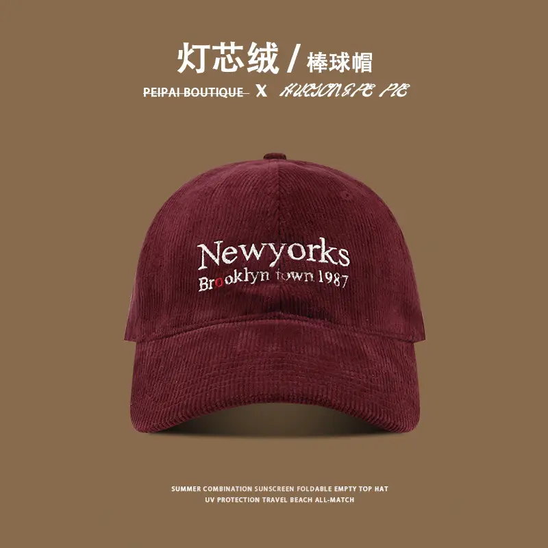 New Yorks Embroidered Beige Baseball Cap Winter Warm — feature 11