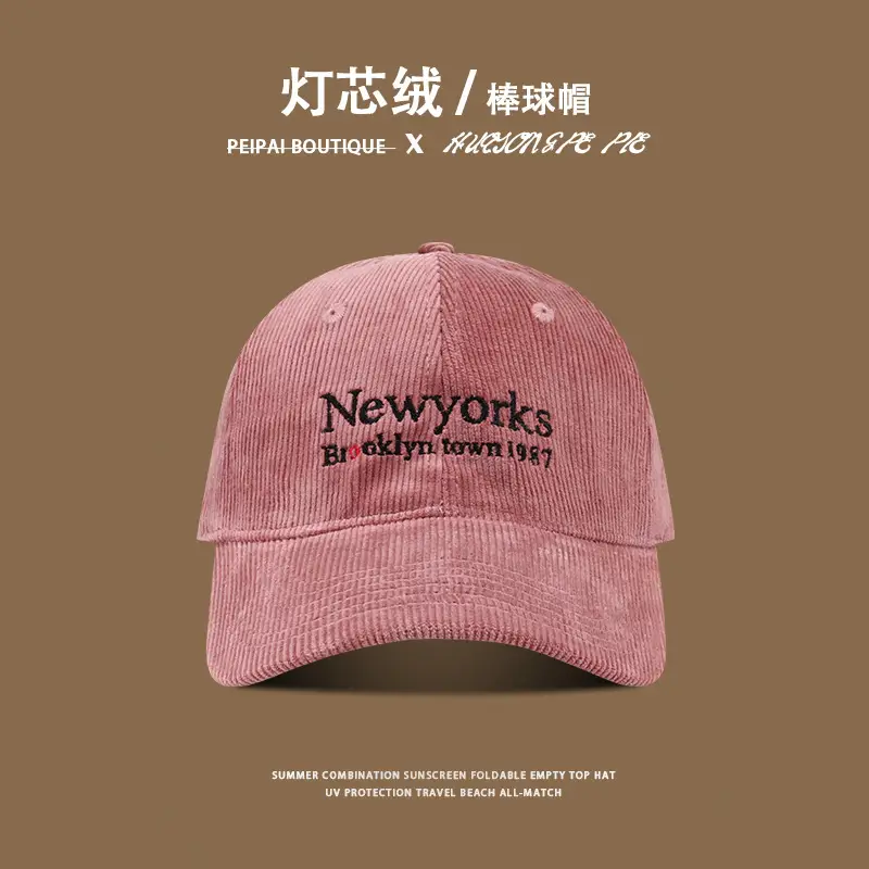 New Yorks Embroidered Beige Baseball Cap Winter Warm — feature 13