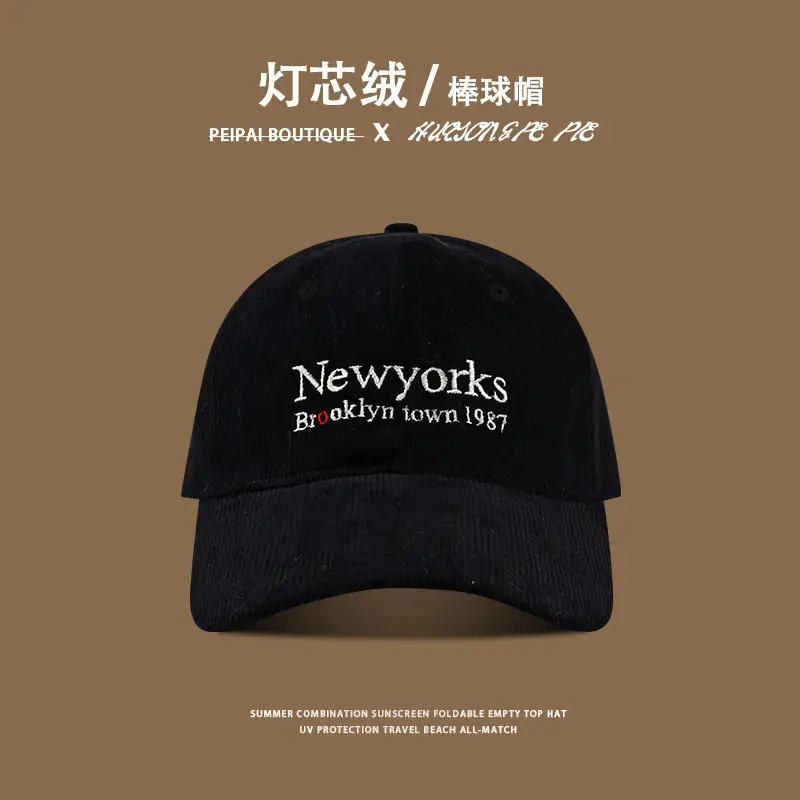 New Yorks Embroidered Beige Baseball Cap Winter Warm — feature 14