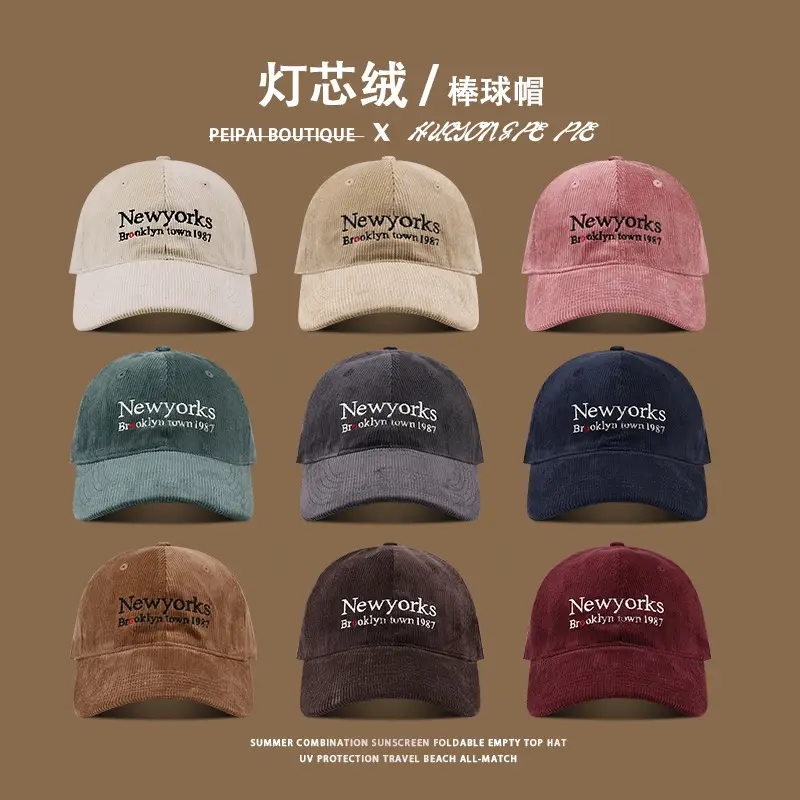New Yorks Embroidered Beige Baseball Cap Winter Warm — feature 3