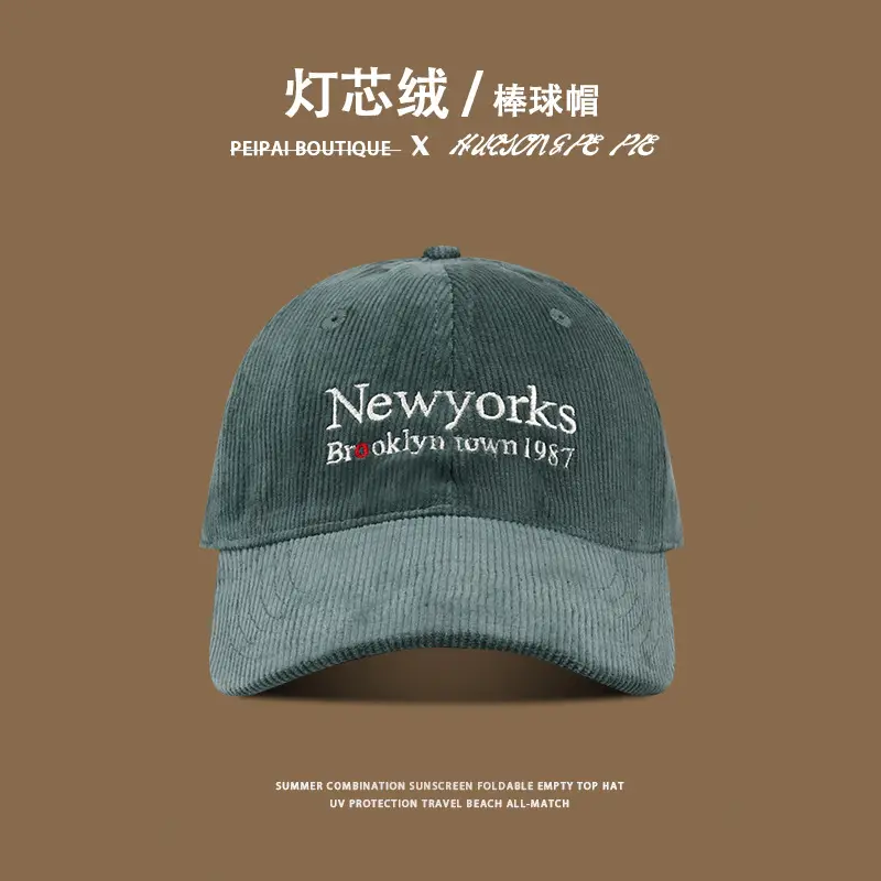 New Yorks Embroidered Beige Baseball Cap Winter Warm — feature 7