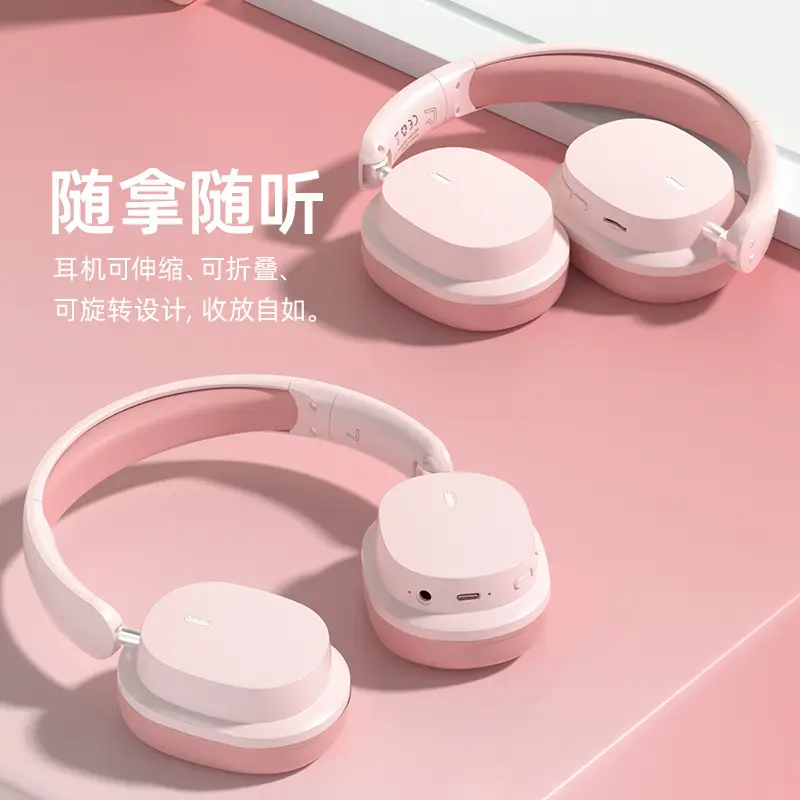 Pink Noise-Red Bluetooth Headset with 3.5mm Cable