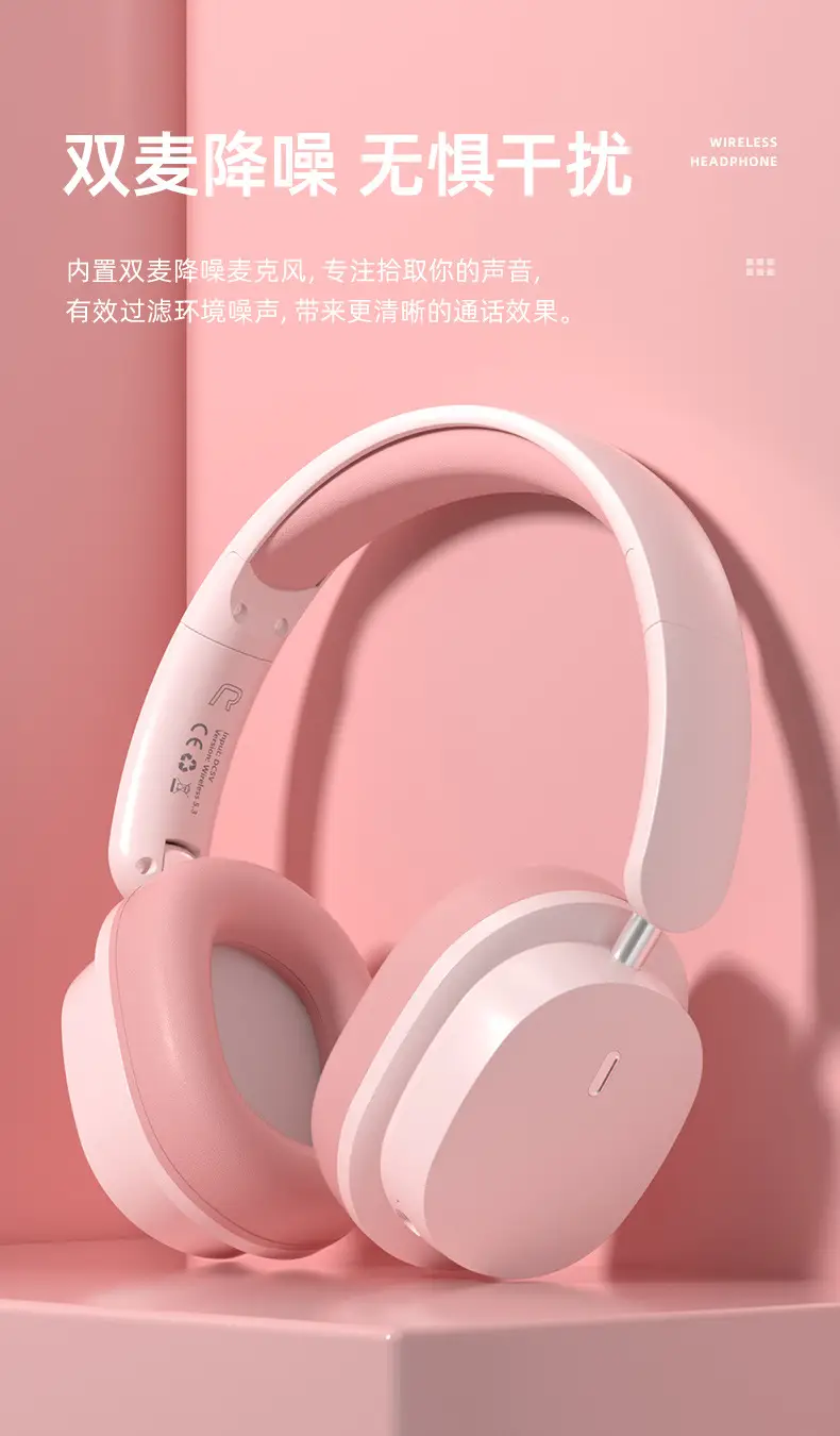Pink Noise-Red Bluetooth Headset with 3.5mm Cable — feature 10