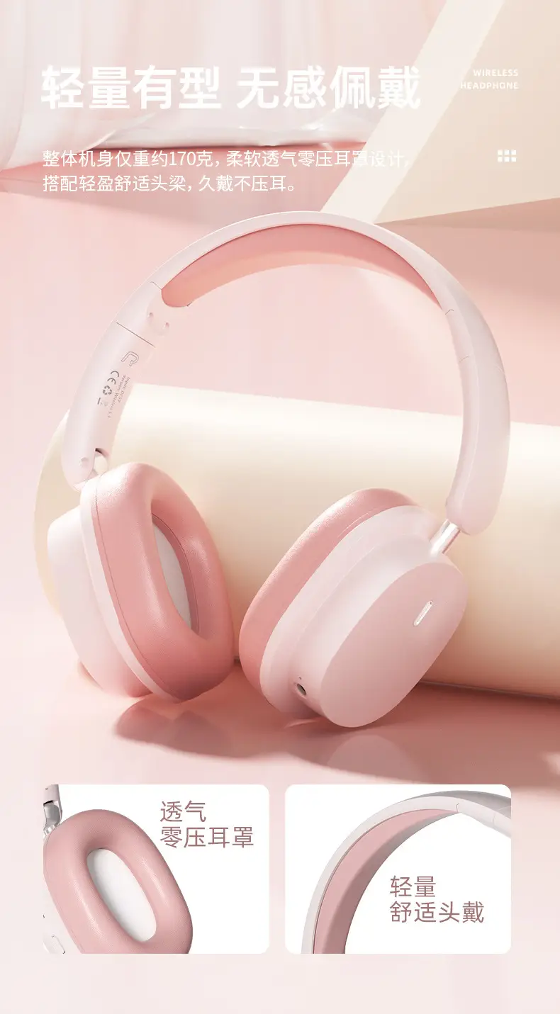 Pink Noise-Red Bluetooth Headset with 3.5mm Cable — feature 12