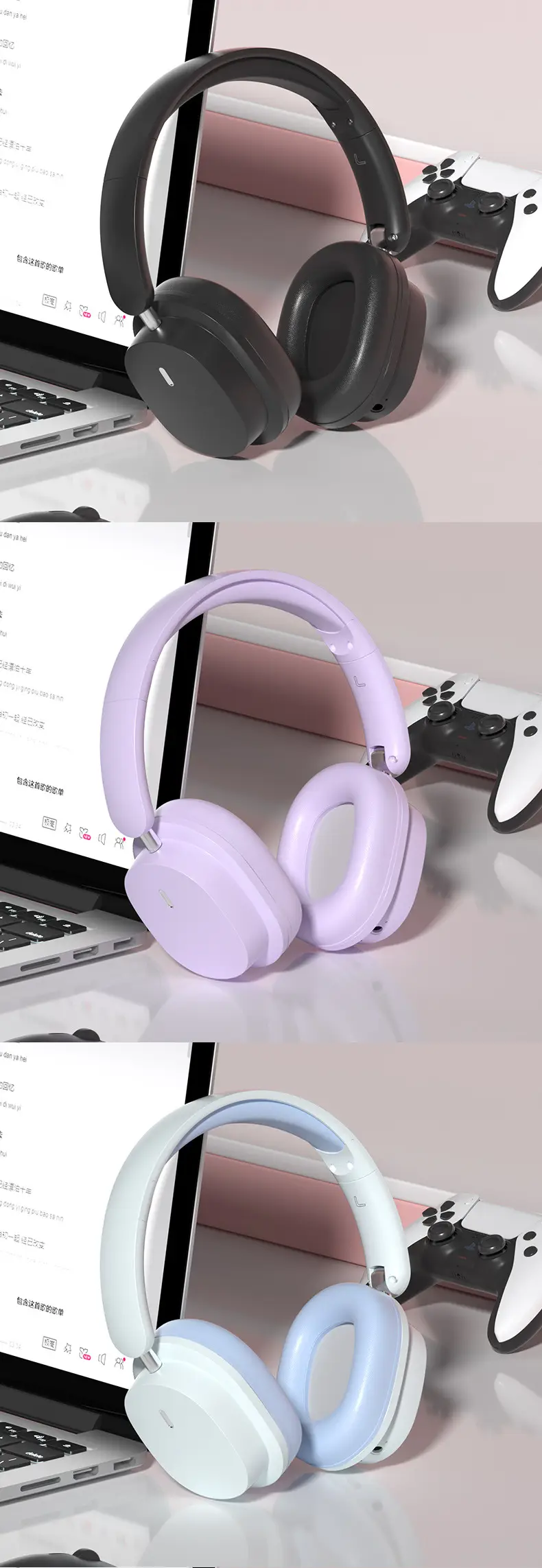 Pink Noise-Red Bluetooth Headset with 3.5mm Cable — feature 19