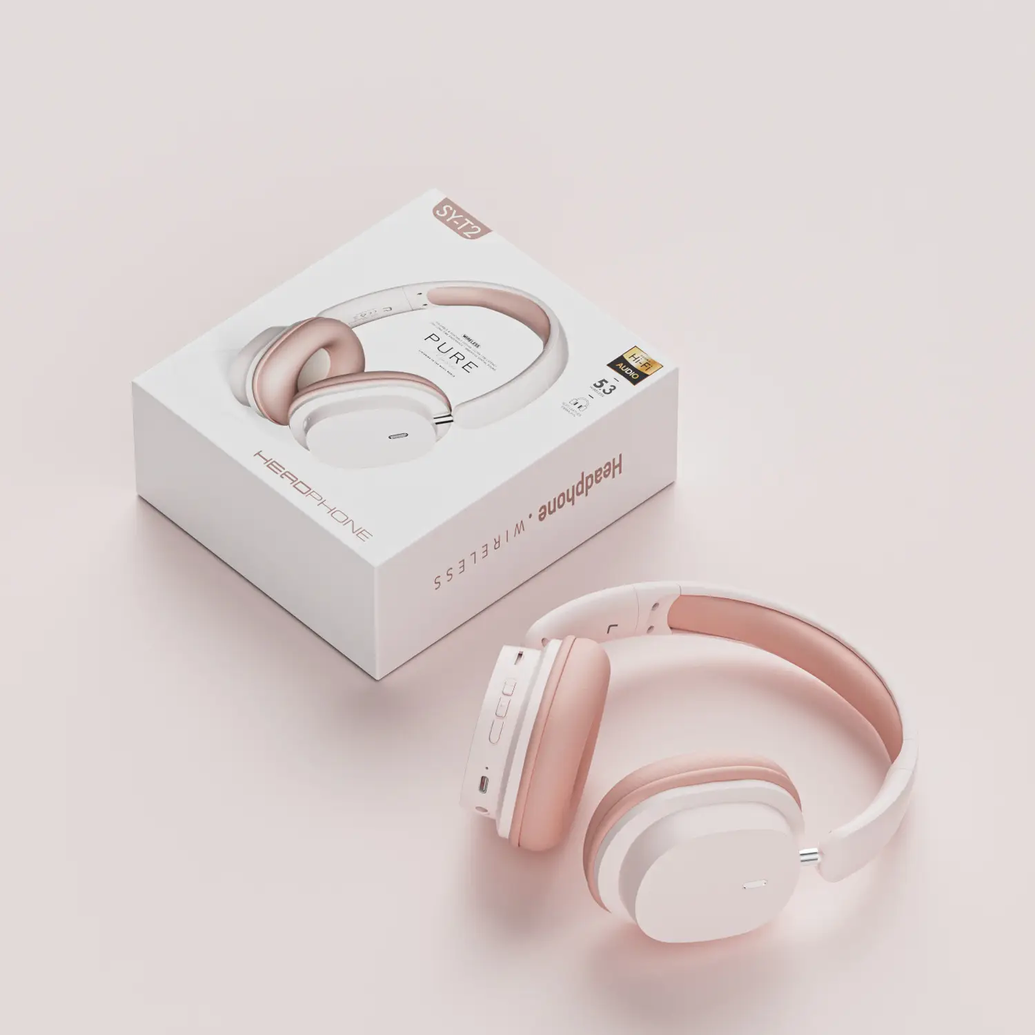 Pink Noise-Red Bluetooth Headset with 3.5mm Cable