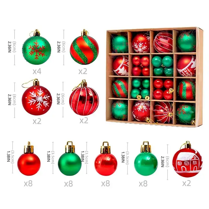 Cross-Country Christmas Tree Balls 44Pcs Box