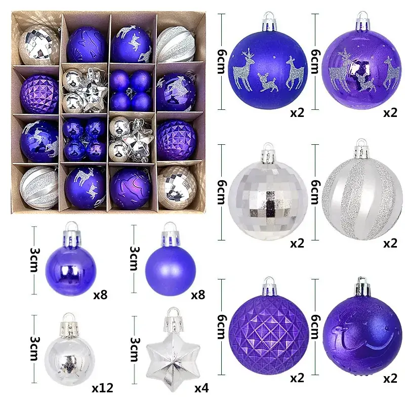 44PCs Blue Silver-26