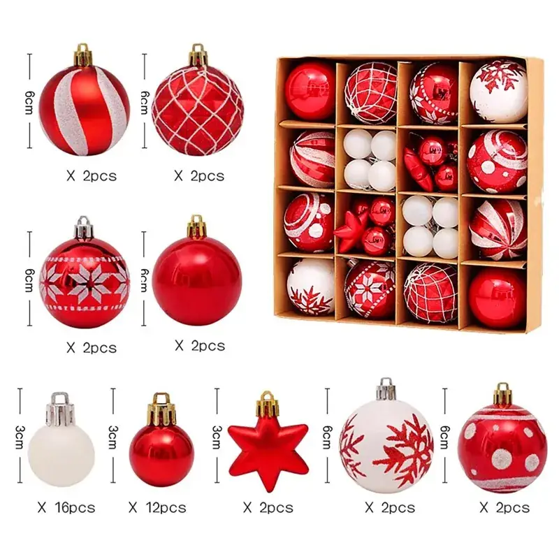 Cross-Country Christmas Tree Balls 44Pcs Box