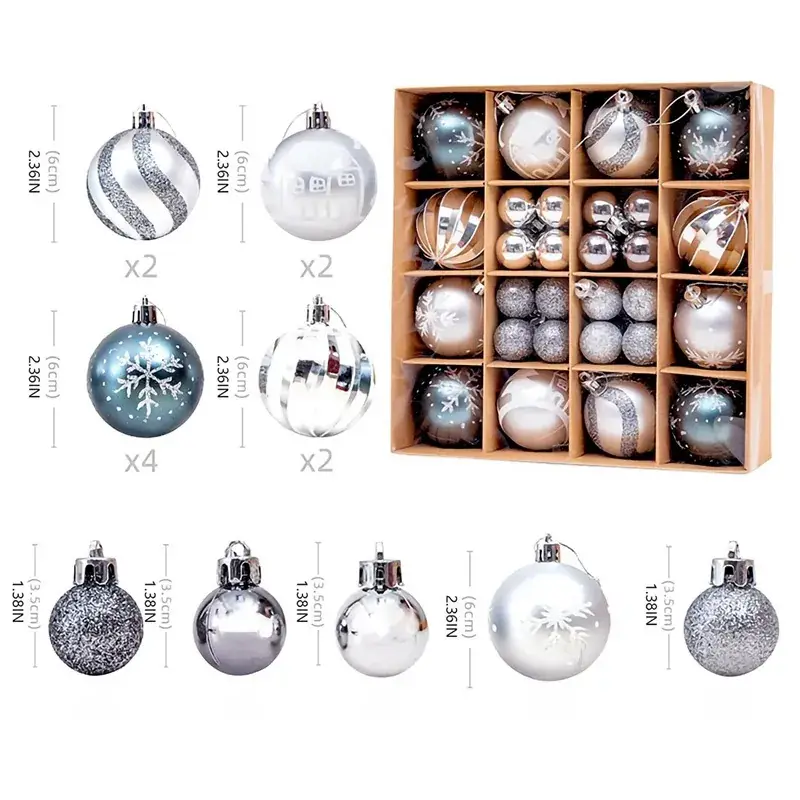 Cross-Country Christmas Tree Balls 44Pcs Box