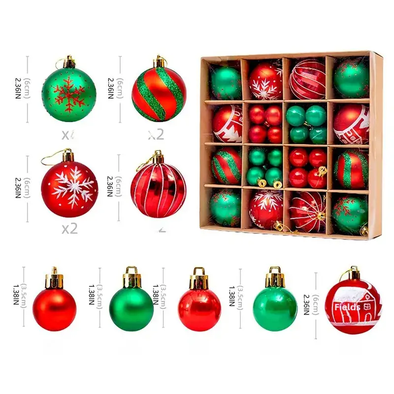 Cross-Country Christmas Tree Balls 44Pcs Box