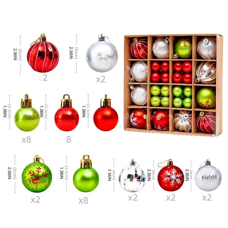 Cross-Country Christmas Tree Balls 44Pcs Box
