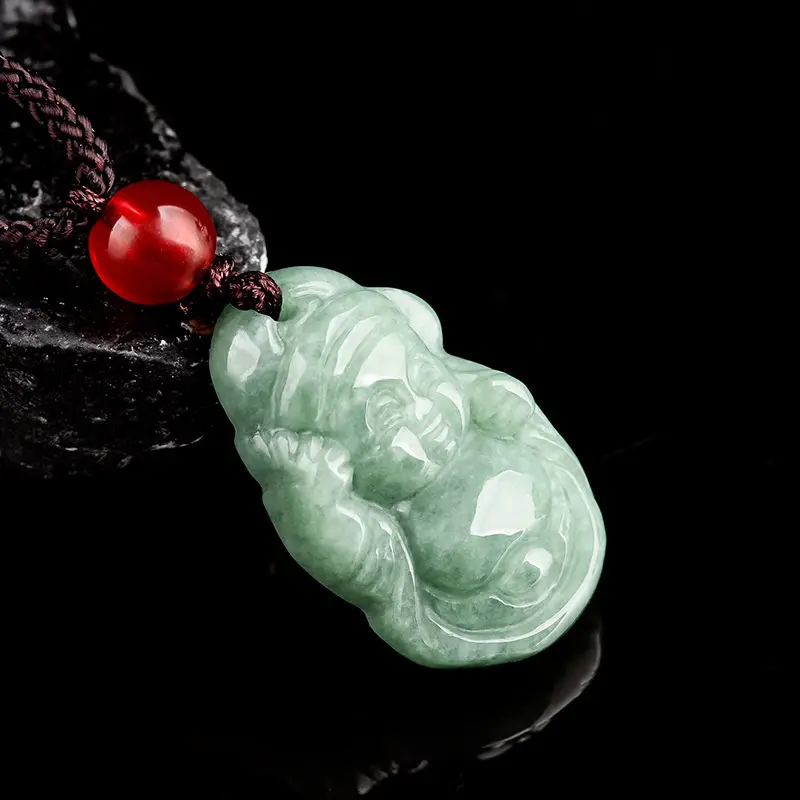 Natural Jade Baby Pendant Green 18g Tongcai