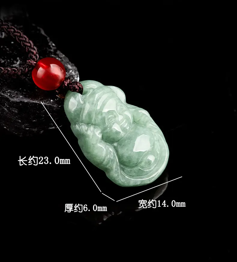 Natural Jade Baby Pendant Green 18g Tongcai — feature 6
