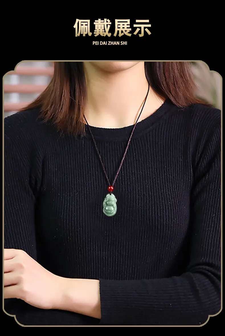 Natural Jade Baby Pendant Green 18g Tongcai — feature 8