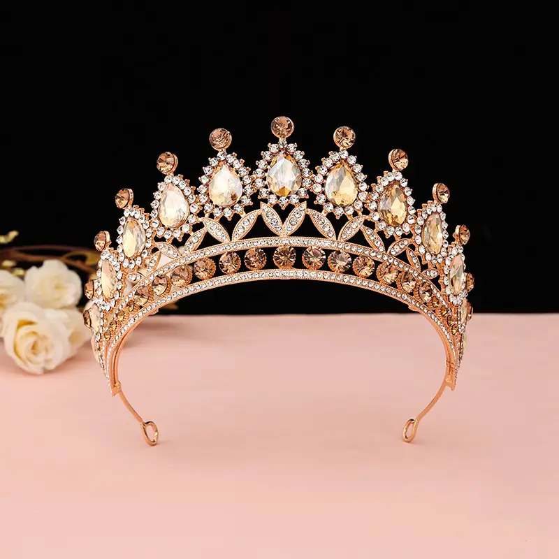 Princess Crown with Emerald Stones for Weddings & Parties