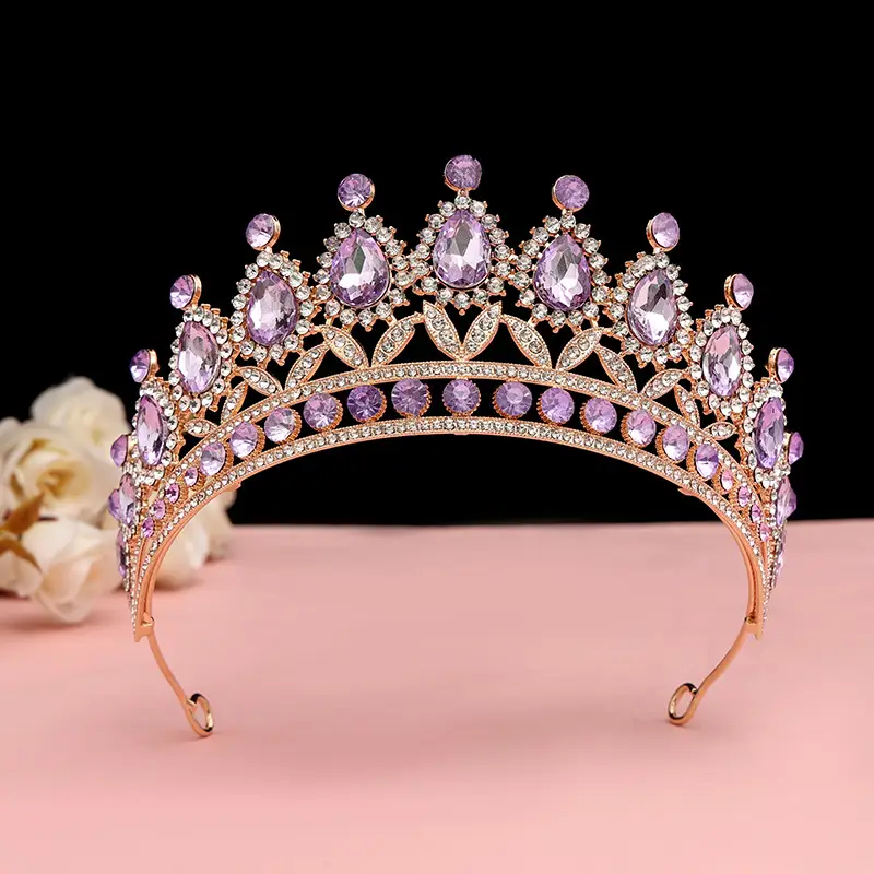 Princess Crown with Emerald Stones for Weddings & Parties