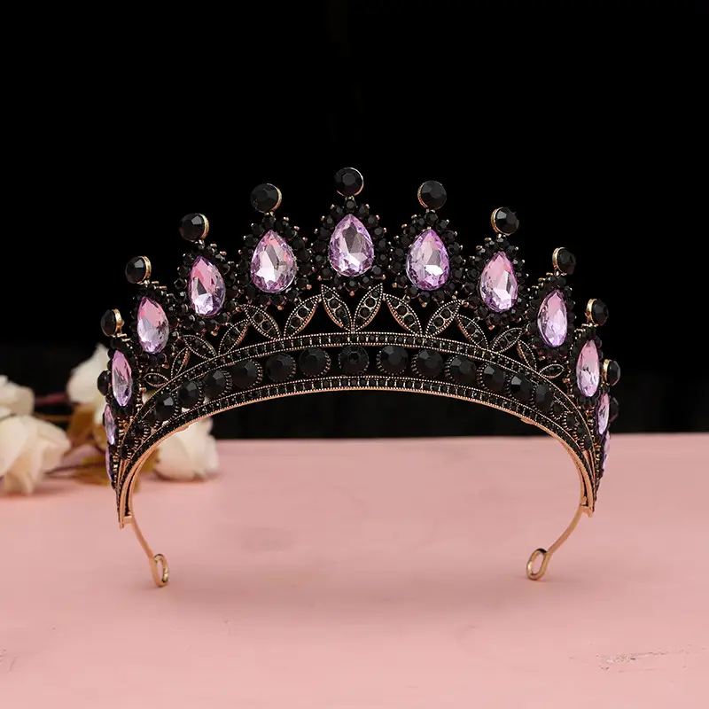 Princess Crown with Emerald Stones for Weddings & Parties